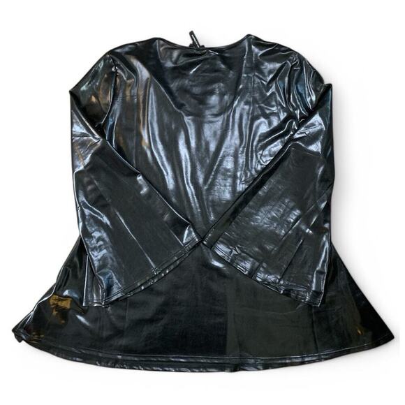 NWT Banned Apparel Wet-Look Fit-n-Flare Bell-Sleeved Mini Dress-3X - Picture 7 of 10